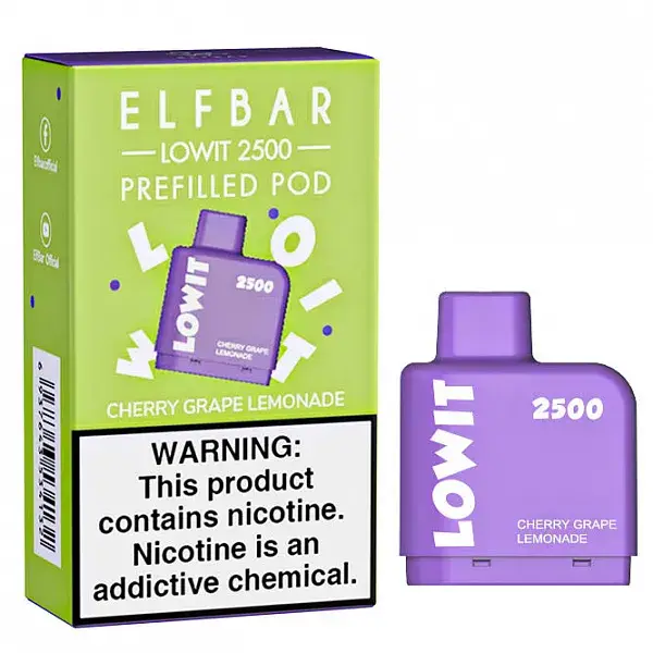Картридж Elf Bar Lowit 2500 20 мг, 6 мл (Cherry Grape Lemonade) МРК Картридж Elf Bar Lowit 2500 20 мг, 6 мл (Cherry Grape Lemonade) МРК