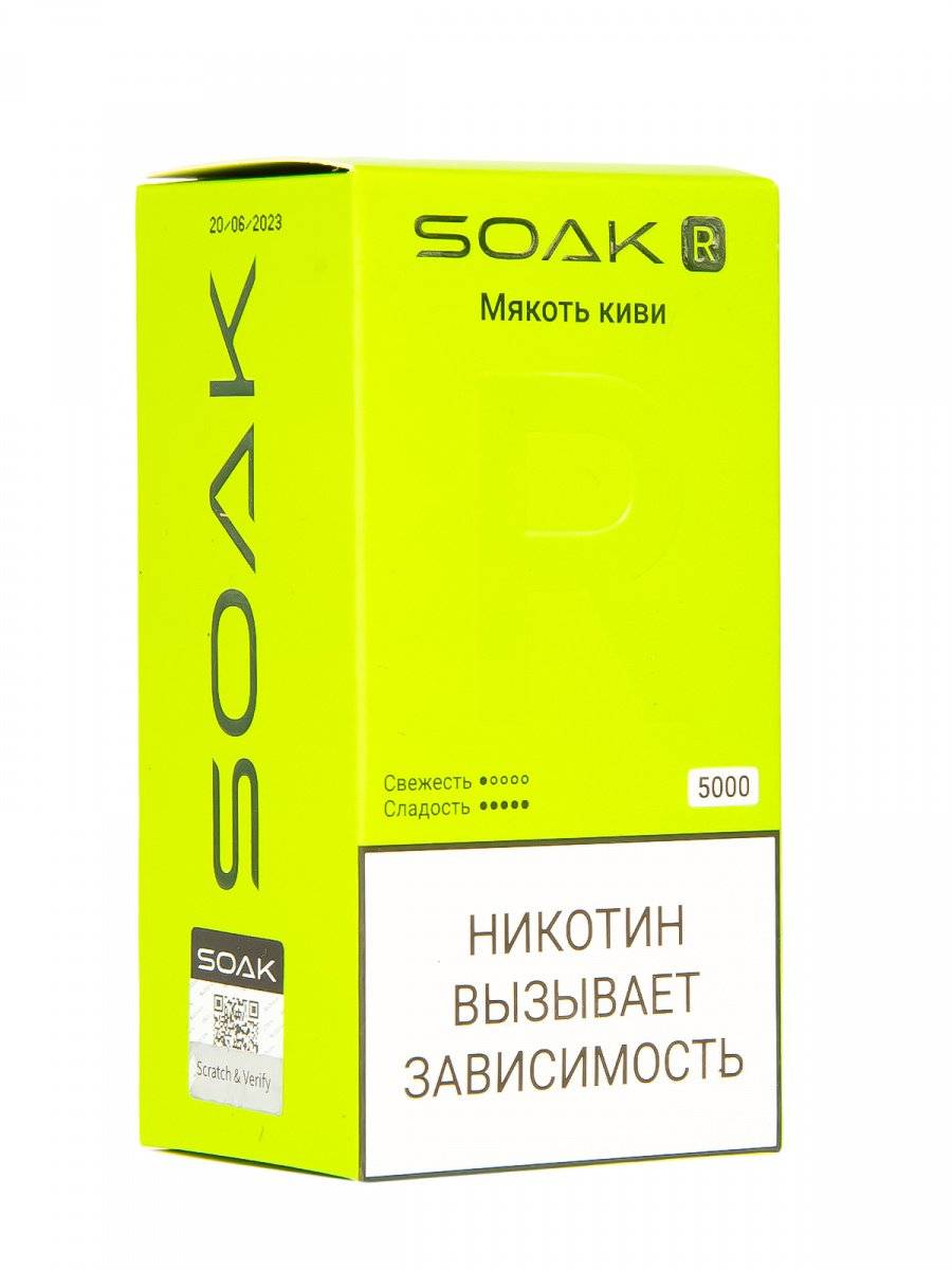 SOAK R Мякоть киви 5000 затяжек МРК SOAK R Мякоть киви 5000 затяжек МРК