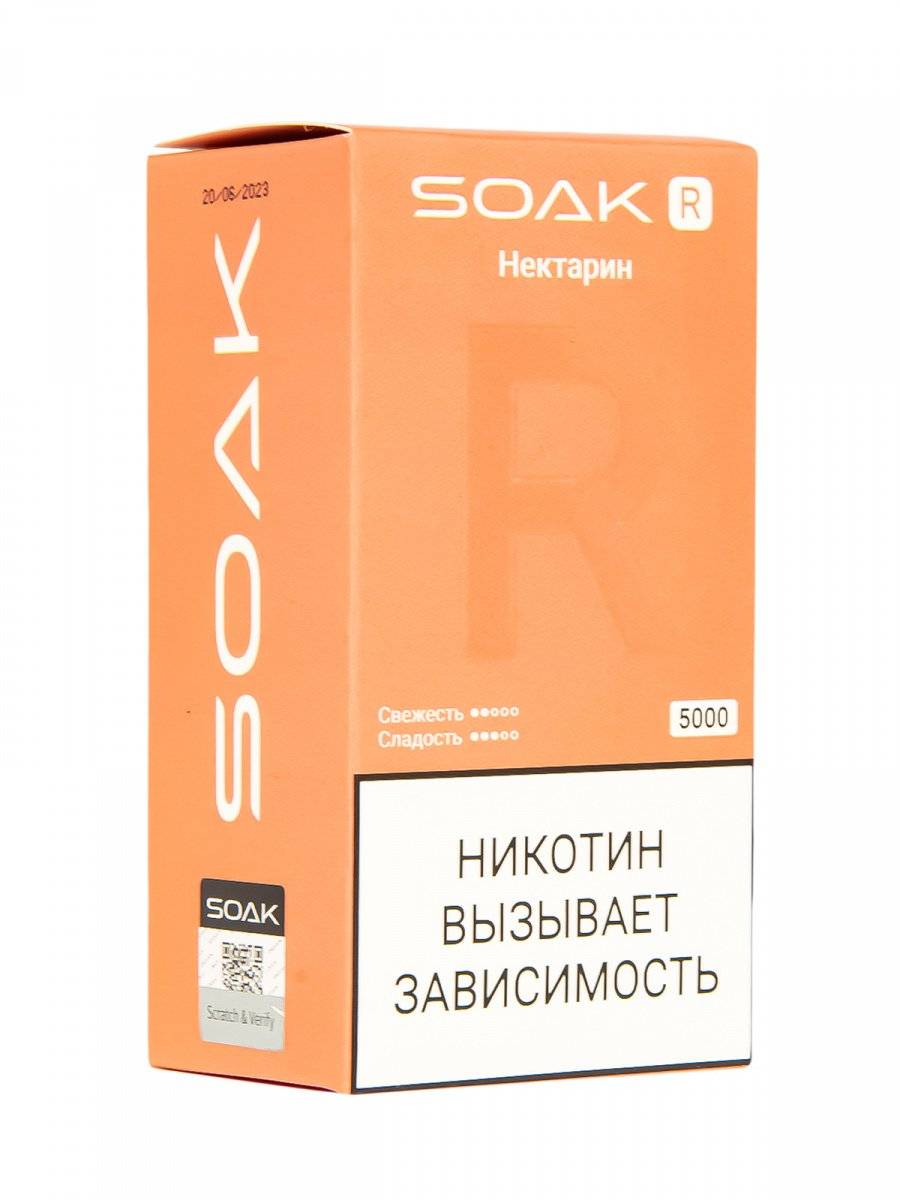 SOAK R Нектарин 5000 затяжек МРК SOAK R Нектарин 5000 затяжек МРК
