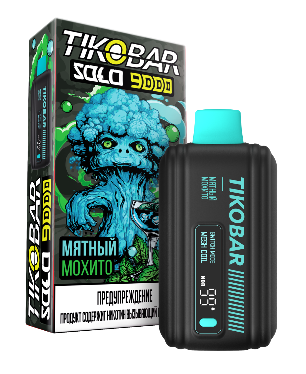 TIKOBAR SOLO Мятный Мохито 9000 затяжек МРК TIKOBAR SOLO Мятный Мохито 9000 затяжек МРК