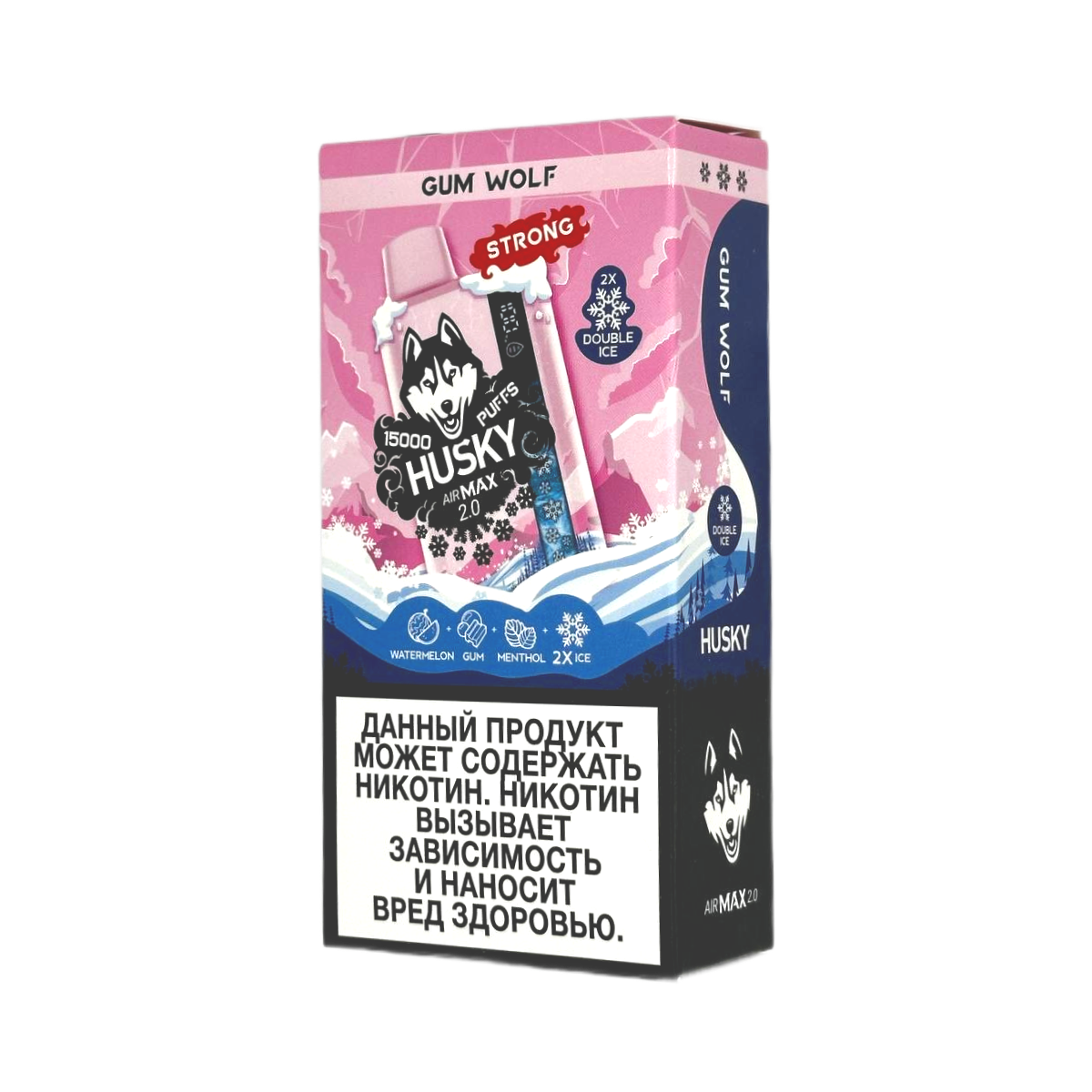 Эл. сиг. HUSKY AIRMAX 2.0 15000 Strong Gum Wolf /Ледяная арбузная жвачка с ментолом 2 % Эл. сиг. HUSKY AIRMAX 2.0 15000 Strong Gum Wolf /Ледяная арбузная жвачка с ментолом 2 %