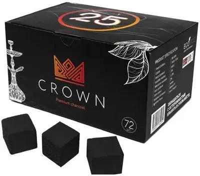 Уголь Crown кокосовый 72 шт (25 мм)