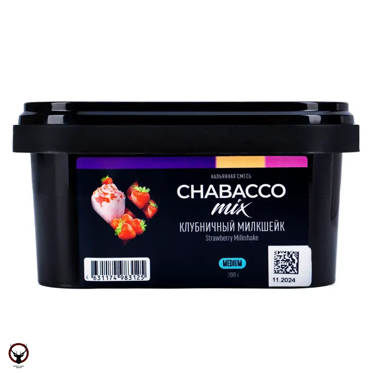 Chabacco Mix MEDIUM Strawberry Milkshake 200гр МРК