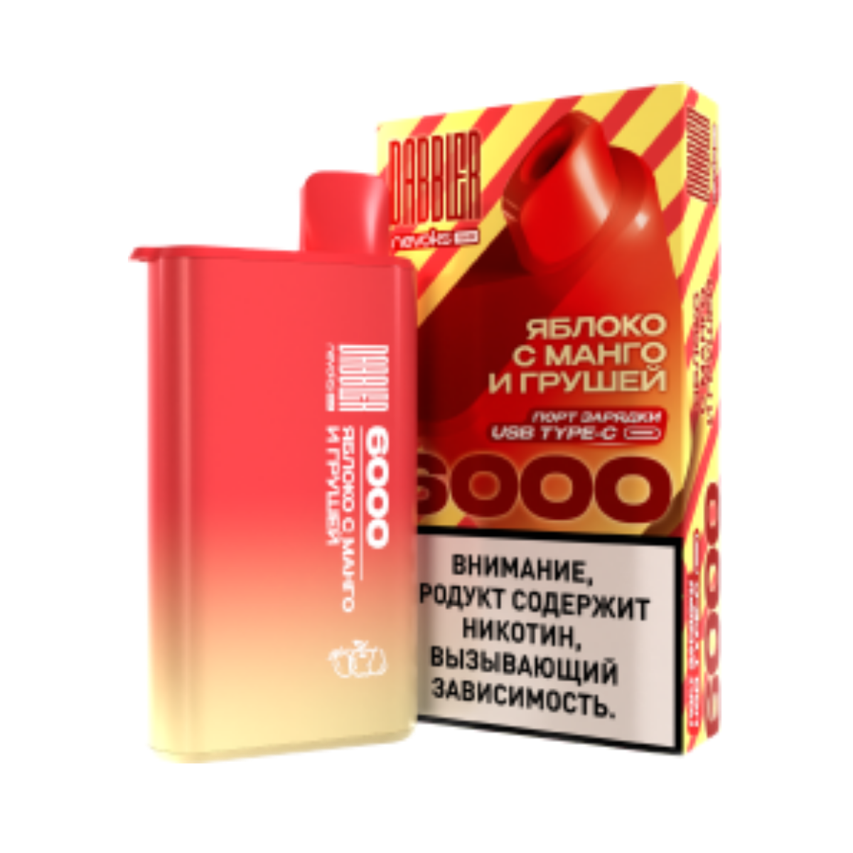Эл. сиг. BRUSKO DABBLER 6000 Яблоко с манго и грушей 2 %