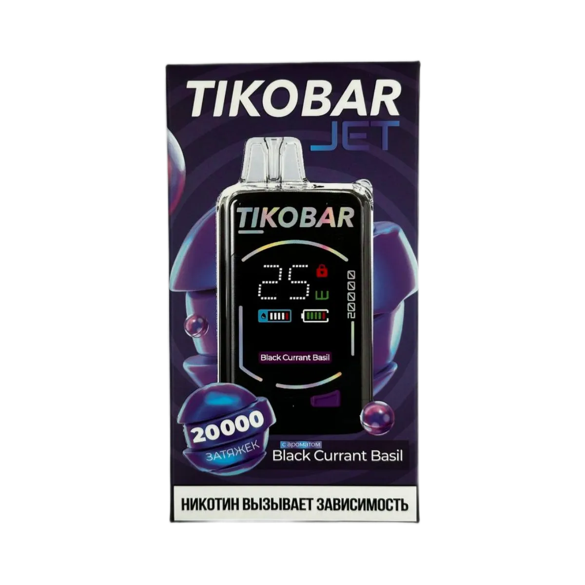 Эл. сиг. TIKOBAR JET 20000 Черная смородина базилик / Black currant bazil  2%