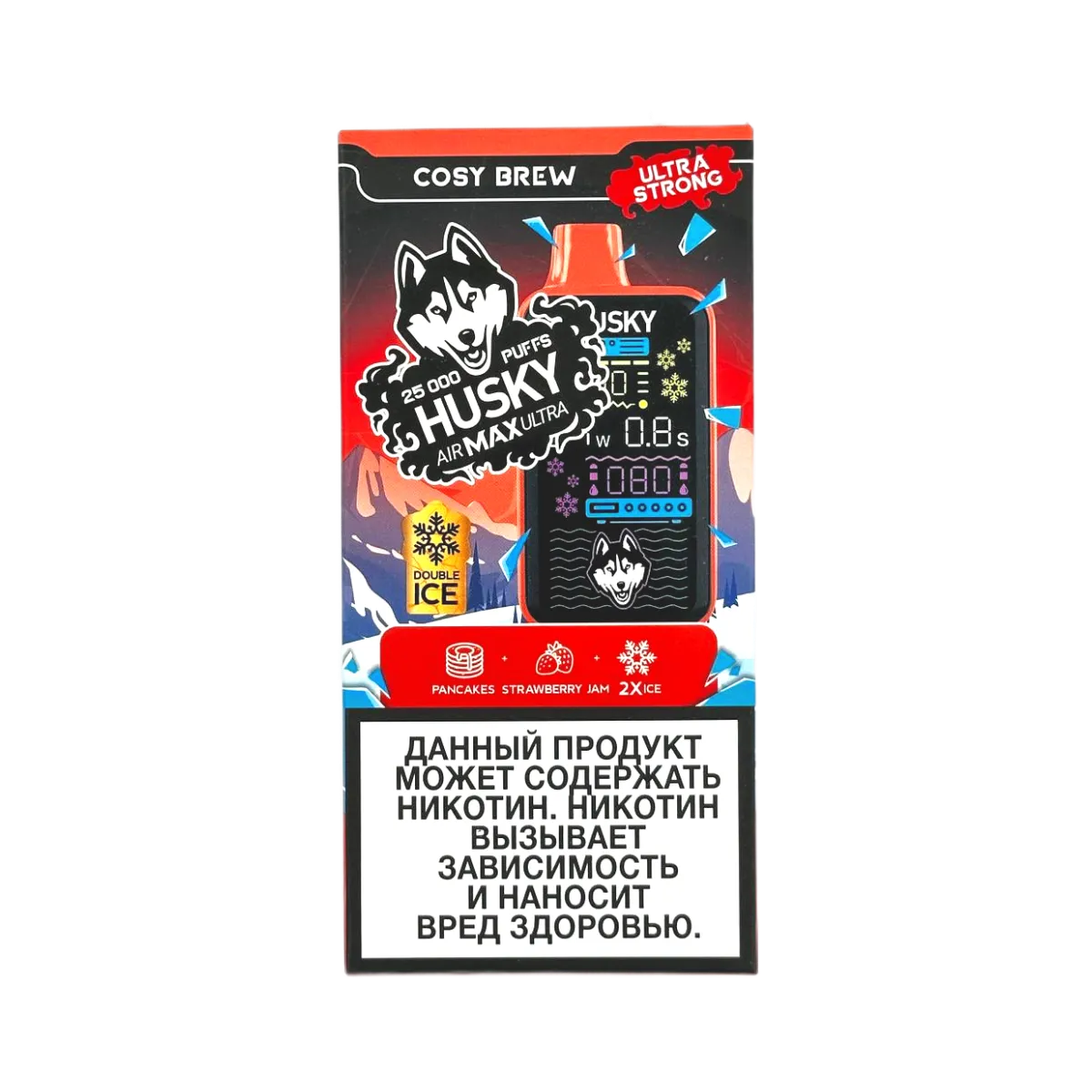Эл. сиг. HUSKY AIRMAX ULTRA 25000 Cosy Brew / Блины с клубничным джемом strong 2%