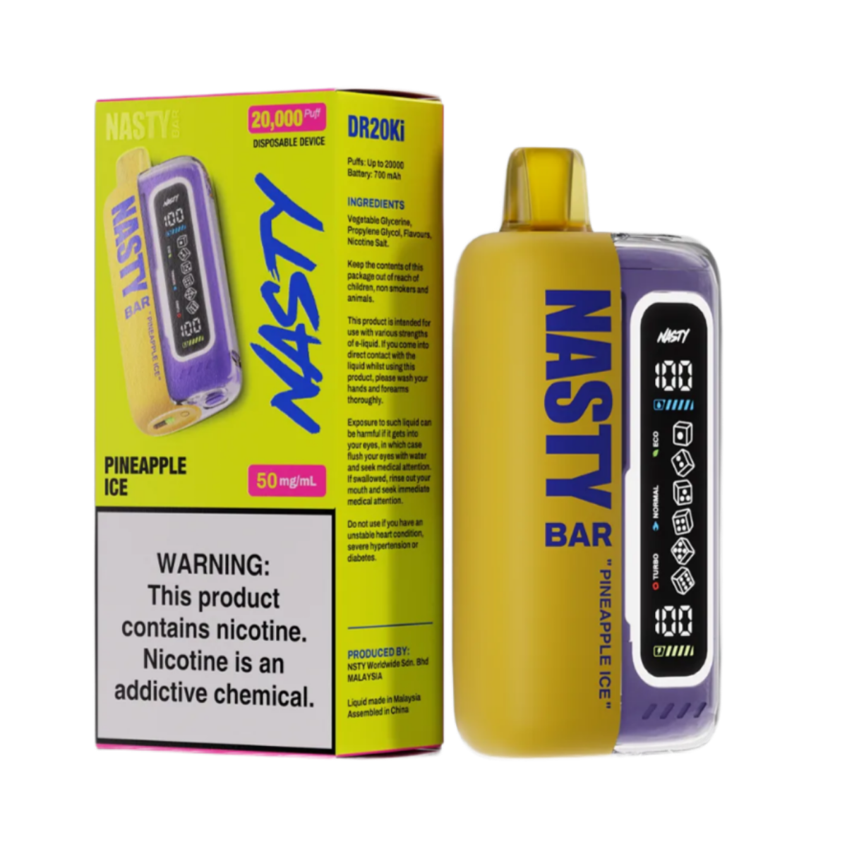 Эл. сиг. NASTY BAR XL DR20Ki 20000 Pineapple Ice / Ледяной ананас 2 %