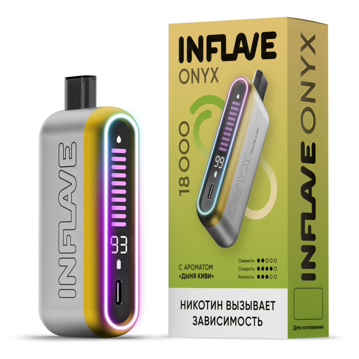 Эл. сиг. INFLAVE ONYX 18000 Дыня киви 2%