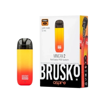 Электронная система BRUSKO Minican 2 (400 mAh) красно-жёлтый градиент