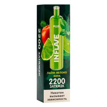Электронная сигарета INFLAVE PLUS Лайм Яблоко Мята (2200 затяжек)