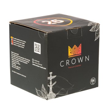Уголь Crown кокосовый 64 шт (26 мм) Уголь Crown кокосовый 64 шт (26 мм)