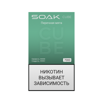 Электронная сигарета SOAK CUBE Перечная мята 7000 затяжек