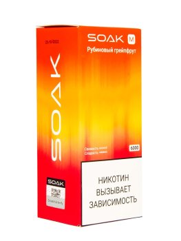 Электронная сигарета SOAK M Ruby Grapefruit 6000 затяжек Электронная сигарета SOAK M Ruby Grapefruit 6000 затяжек