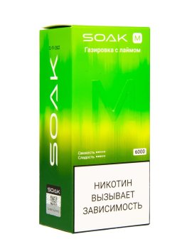 Электронная сигарета SOAK M Lime soda 6000 затяжек Электронная сигарета SOAK M Lime soda 6000 затяжек