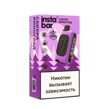 Электронная сигарета PLONQ INSTABAR Сакура Виноград (10000 затяжек) 20 мг