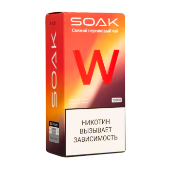 Электронная сигарета SOAK W Свежий персиковый чай 10000 затяжек