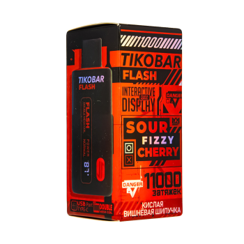 Электронная сигарета TIKOBAR FLASH Кислая Вишнёвая Шипучка 11000 затяжек