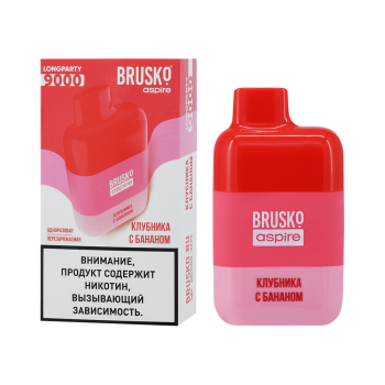 BRUSKO LONGPARTY Клубника и банан (9000 затяжек) МРК