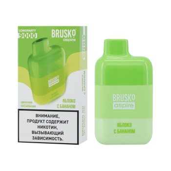 Электронная сигарета BRUSKO LONGPARTY Яблоко и банан (9000 затяжек)