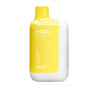 Электронная сигарета HQD CLICK Устройство + картридж Клубника Банан (5500 затяжек)