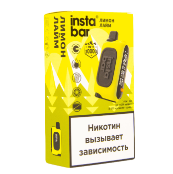 Электронная сигарета PLONQ INSTABAR Лимон лайм (10000 затяжек) 20 мг