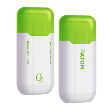 ATOM O2 3000 - Зеленое Яблоко Киви Клубника ATOM O2 3000 - Зеленое Яблоко Киви Клубника