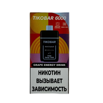 Эл. сиг. TIKOBAR 6000 Grape Energy Drink (Виноградный Энергетический Напиток) 2 % Эл. сиг. TIKOBAR 6000 Grape Energy Drink (Виноградный Энергетический Напиток) 2 %