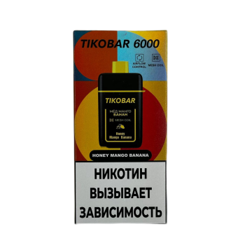 Эл. сиг. TIKOBAR 6000 Honey Mango Banana (Мёд Манго Банан) 2 % Эл. сиг. TIKOBAR 6000 Honey Mango Banana (Мёд Манго Банан) 2 %