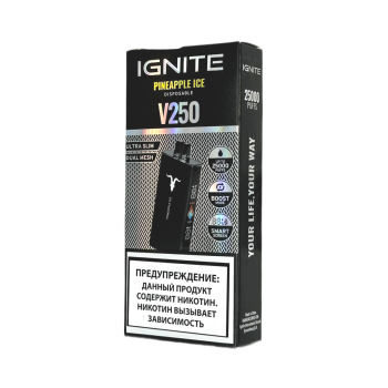 Эл. сиг. IGNITE V 250 Black 25000 Pineapple Ice 2 % Эл. сиг. IGNITE V 250 Black 25000 Pineapple Ice 2 %