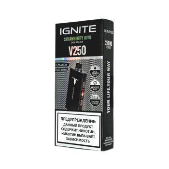 Эл. сиг. IGNITE V 250 Black 25000 Strawberry Kiwi 2 % Эл. сиг. IGNITE V 250 Black 25000 Strawberry Kiwi 2 %