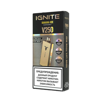 Эл. сиг. IGNITE V 250 Gold 25000 Banana Ice 2 % Эл. сиг. IGNITE V 250 Gold 25000 Banana Ice 2 %