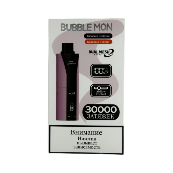 Эл. сиг. BUBBLEMON BOOSTER DUBLE 30000 Розовый лимонад + Красный Персик /Pink Lemonade + Red Peach