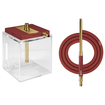 Кальян Hoob Atom Винный красный x Золото | Hoob Cube Gold