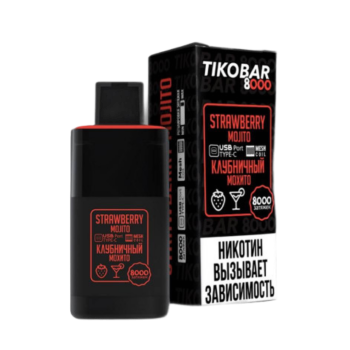 Эл. сиг. TIKOBAR 8000 Strawberry Mojito (Клубничный Мохито)  2 %