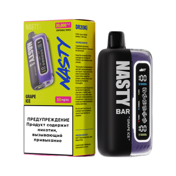Эл. сиг. NASTY BAR XL DR20Ki 20000 Grape Ice /Виноград лед 2 % Эл. сиг. NASTY BAR XL DR20Ki 20000 Grape Ice /Виноград лед 2 %