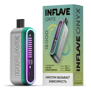 Эл. сиг. INFLAVE ONYX 18000 Кислое зеленое яблоко 2%