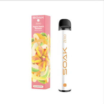 Эл. сиг. SOAK X ZERO 2200 Apple Peach Bonbon/ Яблоко-персик 0 %