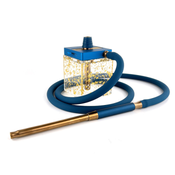 Кальян Hoob subAtom Морской синий x Нержавеющая сталь | Hoob Cube Gold