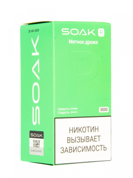 Электронная сигарета SOAK R Мятное драже 5000 затяжек