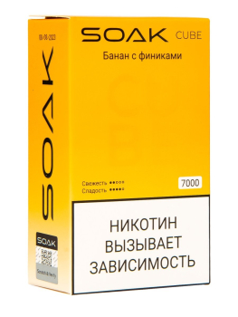 Электронная сигарета SOAK CUBE Банан с финиками 7000 затяжек