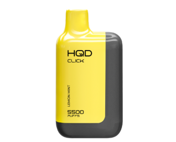 Электронная сигарета HQD CLICK Устройство + картридж Лимон мята (5500 затяжек)