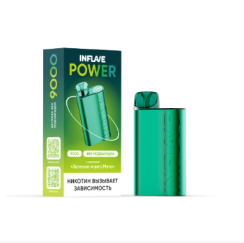 INFLAVE POWER Зелёное манго мята (9000 затяжек)