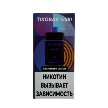 Эл. сиг. TIKOBAR 6000 Cranberry Lemon (Клюква Лимон) 2 %